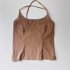 Vintage tan backless top adorable